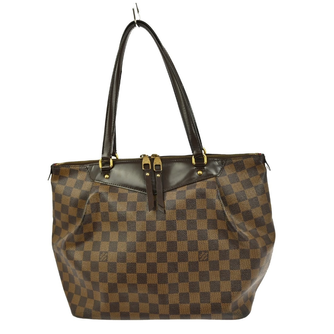 Westminster Brown Canvas Tote by Louis Vuitton France: Westminster Brown Canvas Tote by Louis Vuitton France The Louis Vuitton Westminster Handbag features the signature Damier canvas in brown, designed for women. This handbag offers a spacious interior a