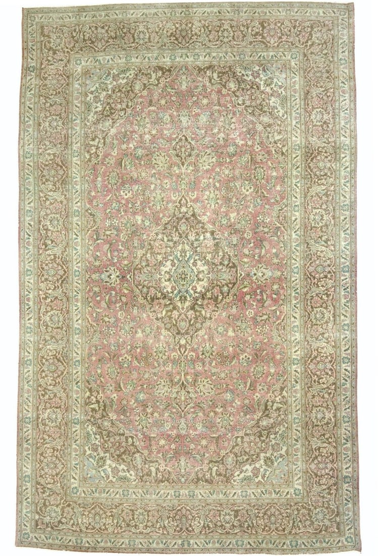 Vintage 9'5 x 15'3 Antique Hand-Knotted Wool Rug: Vintage 9'5 x 15'3 Antique Hand-Knotted Wool Rug Enhance your living space with this exquisite 10x15 Antique Distressed Oriental Rug, boasting a vintage charm perfect for any room. Measuring 9'5" x 15