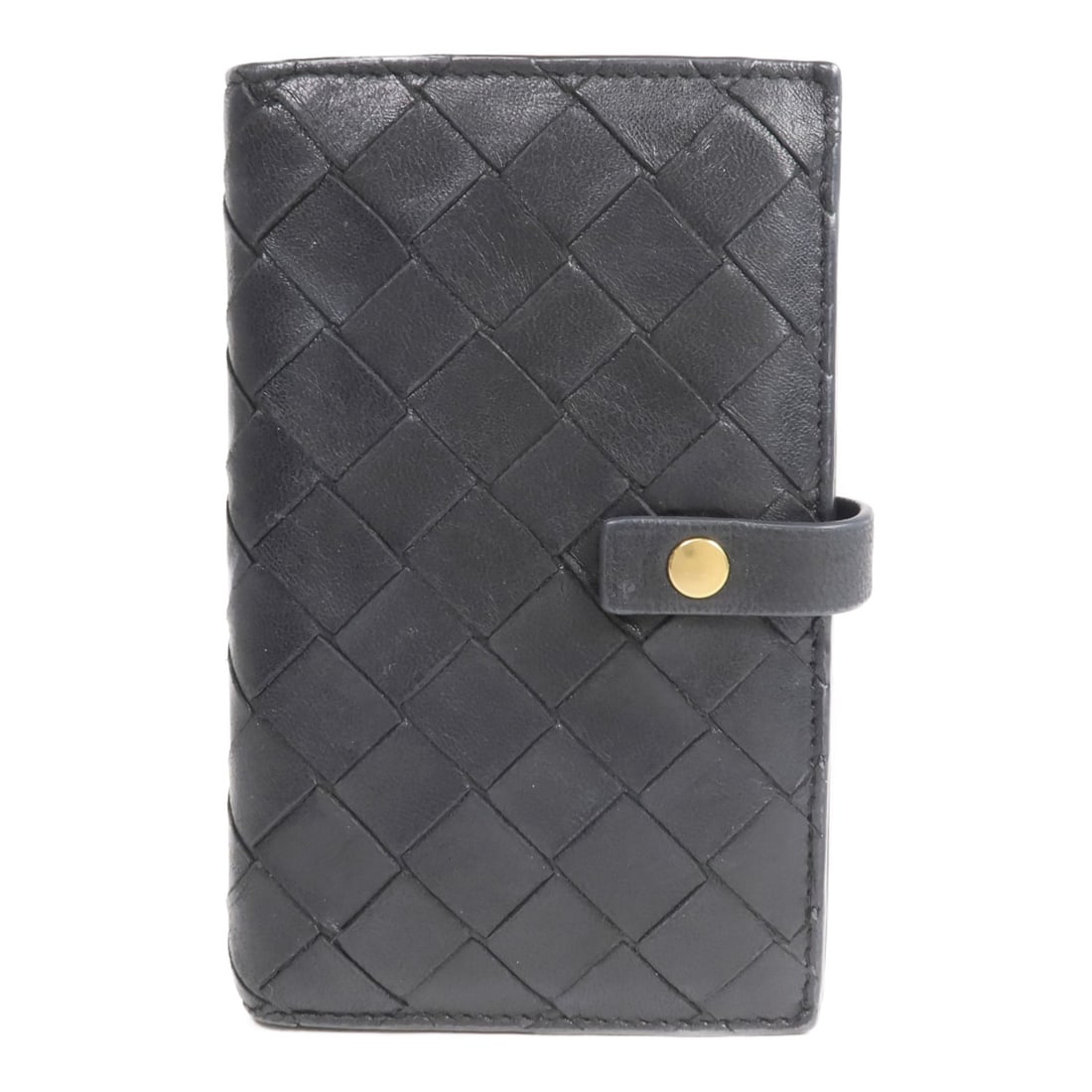 Bottega Veneta Black Lambskin Bi-Fold Wallet with Gold Hardware (1 of 18)