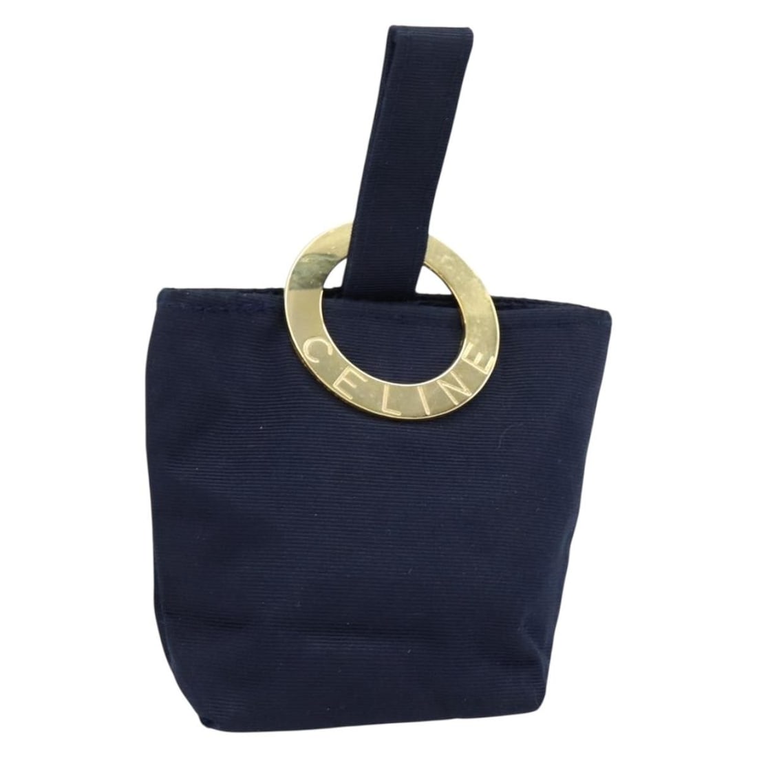 Navy Nylon Women's Pouch by Celine Circle Logo Design: Navy Nylon Women's Pouch by Celine Circle Logo Design This Celine Circle Logo Pouch is crafted from navy nylon and features the iconic circle logo. Designed for women, it offers a compact and function