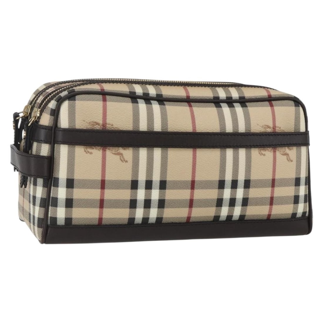 Burberry Beige Nova Check PVC Leather Clutch Bag Gold Accents (1 of 18)