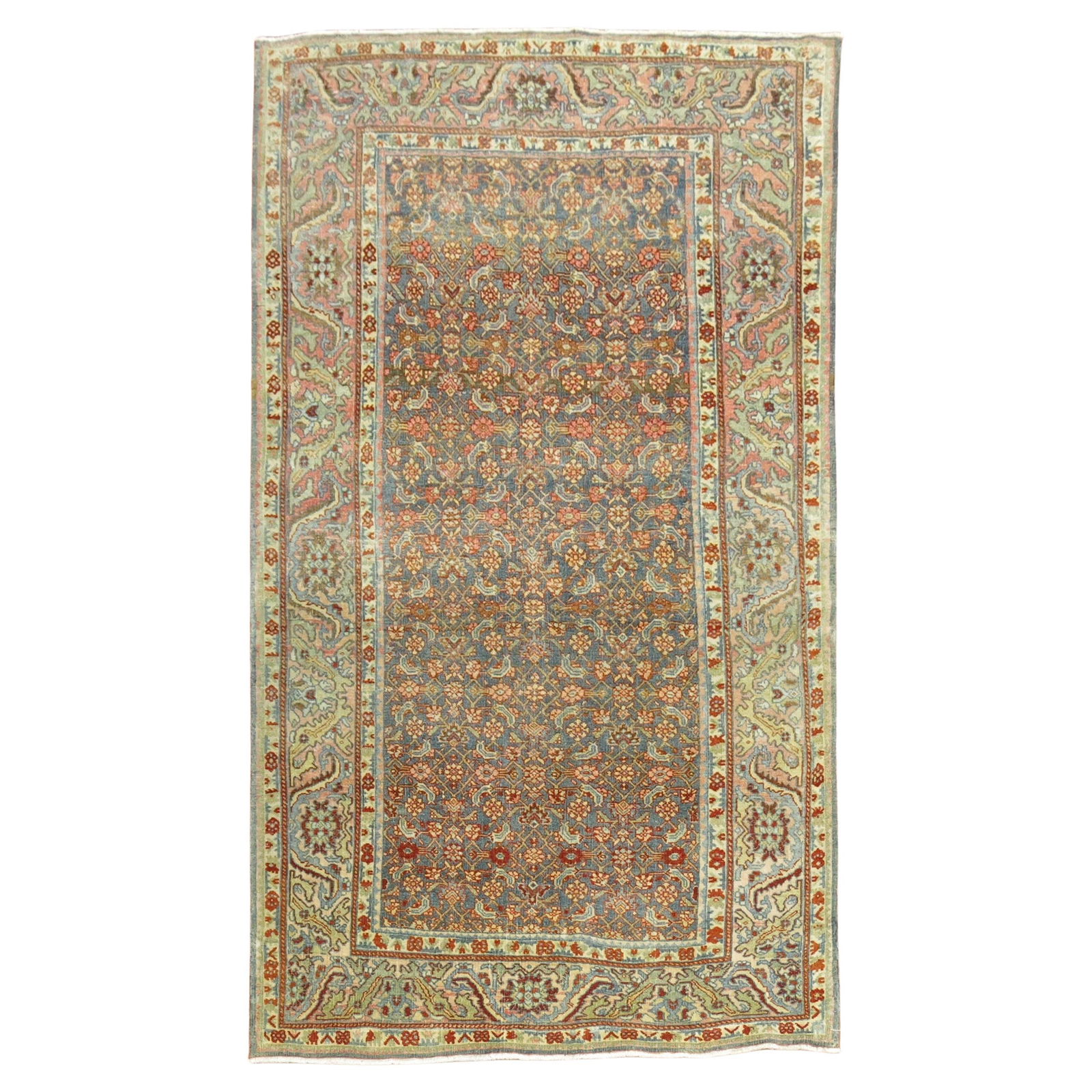Early 20th Century Persian Bidjar Hand-Knotted Wool Rug 52 x 84 Herati Design: Early 20th Century Persian Bidjar Hand-Knotted Wool Rug 52 x 84 Herati Design Discover the beauty of this early 20th century Persian Bidjar rug, featuring a captivating all-over Herati design. Hand-kn