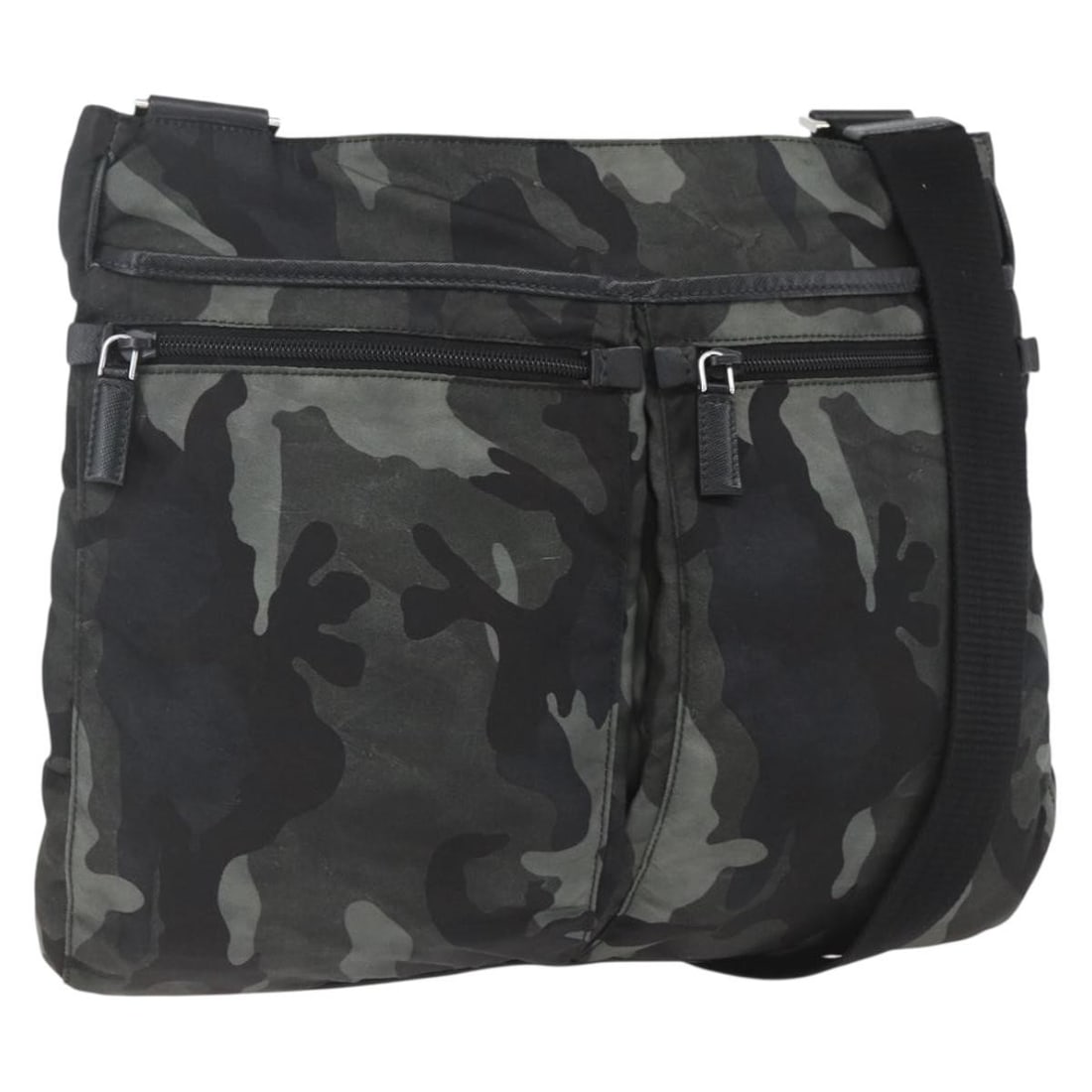 Prada Camouflage Nylon Green Silver Shoulder Bag for Women with Dust Bag (1 of 18)