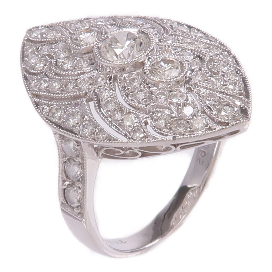 18K White Gold Diamond Ring Size 5 (1 of 6)