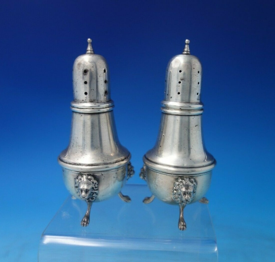 Poole Lion Sterling Silver Salt and Pepper Shaker Set 2pc 4.5in (1 of 9)