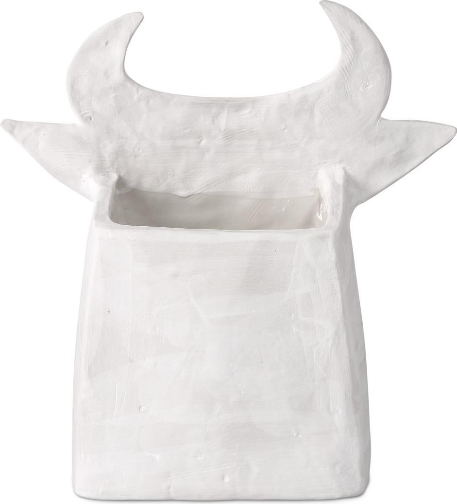 Currey Thomas the Bull Porcelain Decorative Piece Washed White 12.5H 11.5W 4.75D (1 of 6)