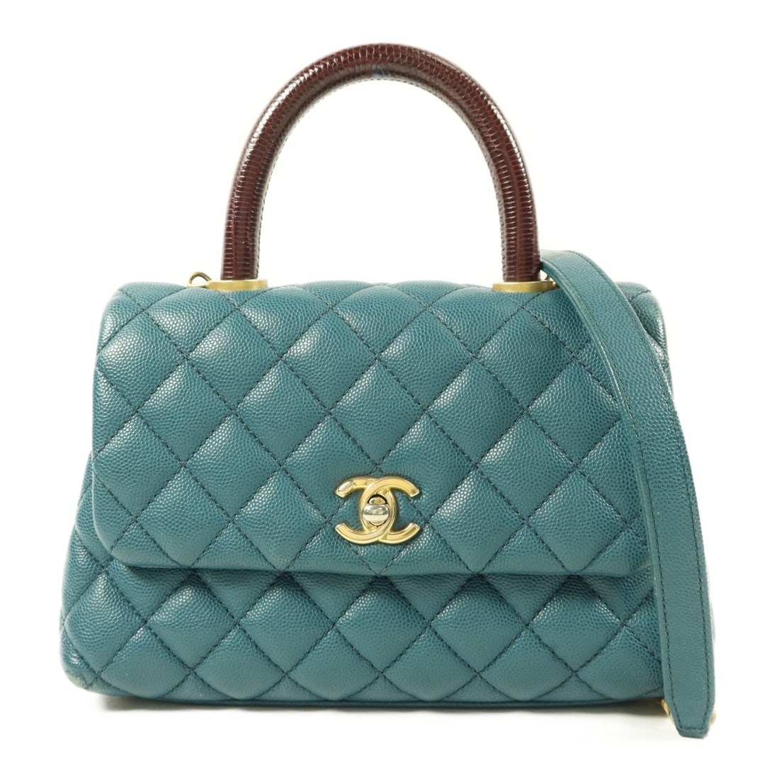 Small Green Calfskin Coco Handle 2 Way Shoulder Bag by CHANEL (1 of 18)