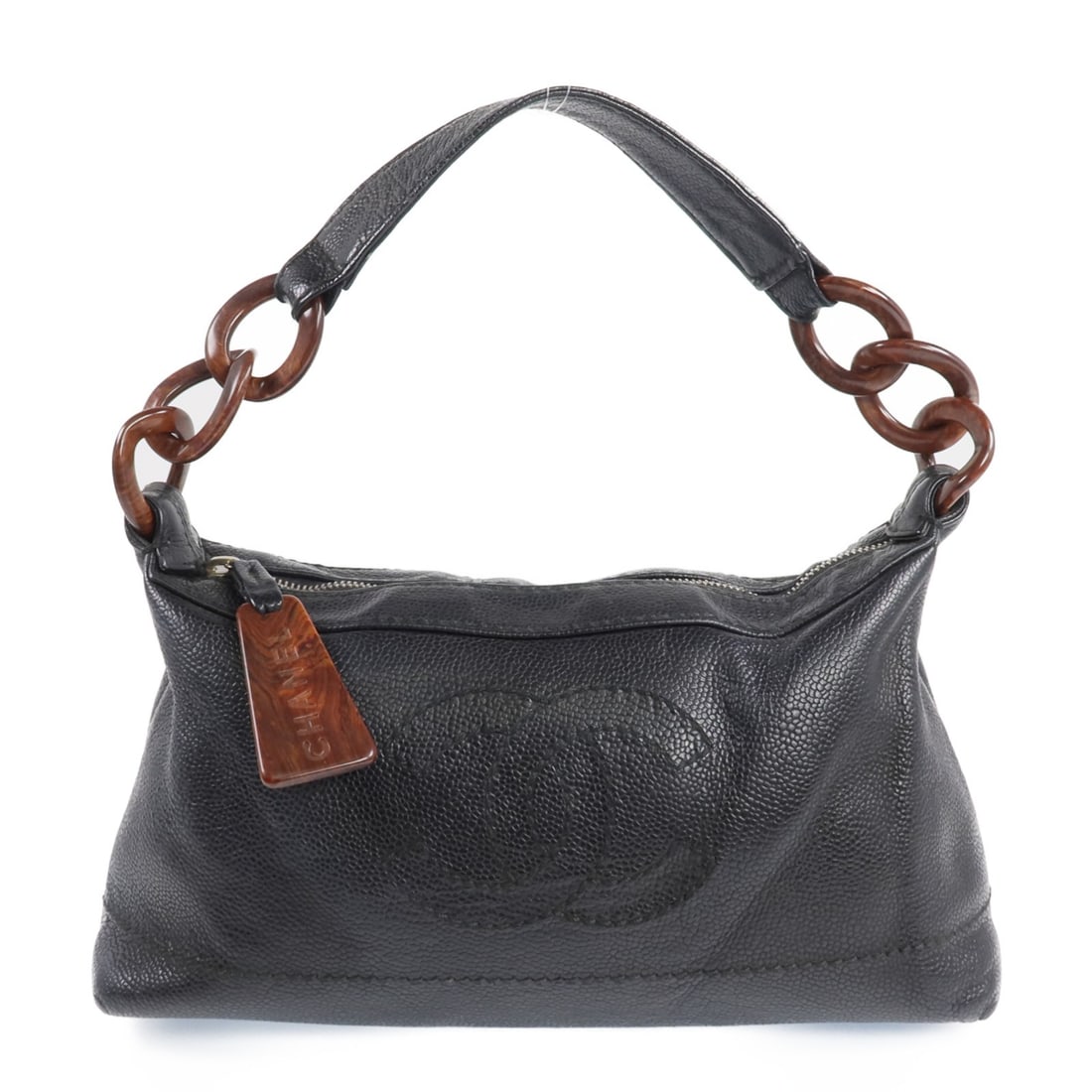 Black Calfskin CHANEL Vintage Shoulder Bag with Gold Tone CC Hardware (1 of 17)