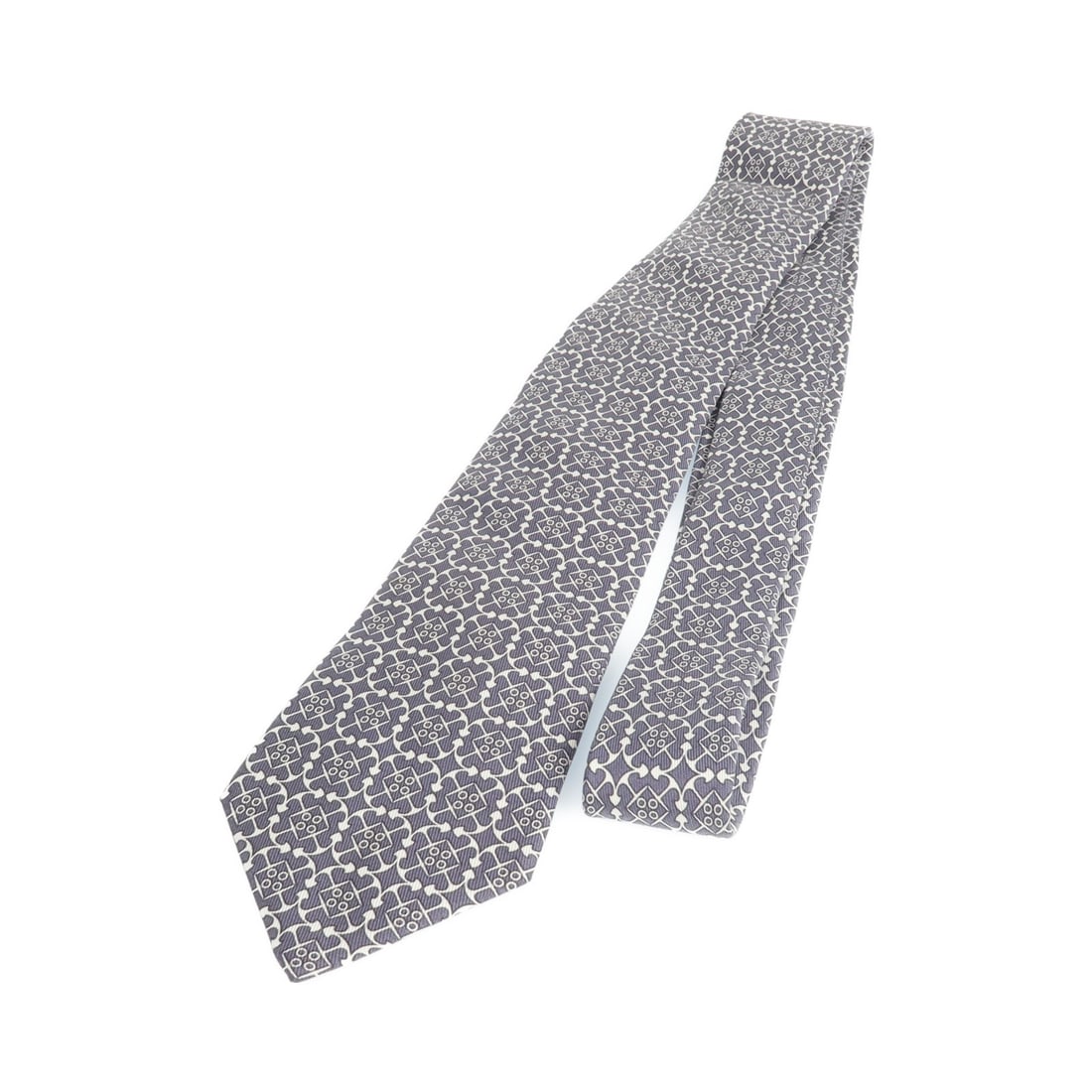 Gray Silk Necktie by Hermes France (1 of 10)