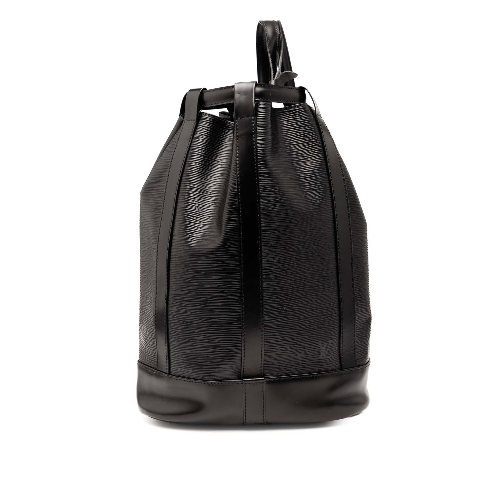Louis Vuitton Black Epi Randonnee PM Leather Bag: Louis Vuitton Black Epi Randonnee PM Leather Bag This Louis Vuitton Epi Randonnee PM is a stylish and functional bag made from durable epi leather in a classic black color. It features flat leather st