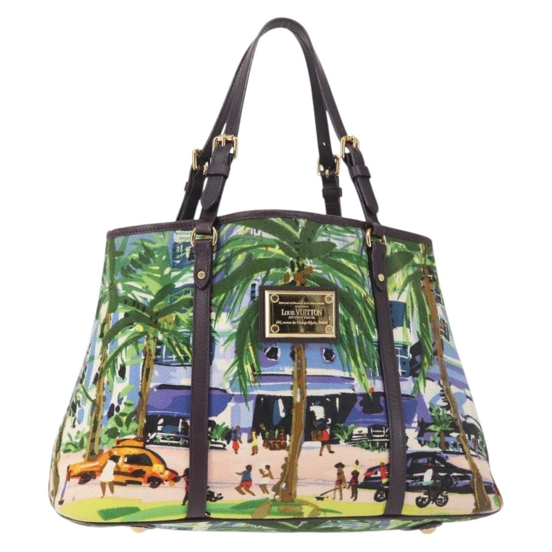 LOUIS VUITTON Eyeall Cabas PM Tote Bag Purple Canvas M93771 Italy Auth (1 of 18)