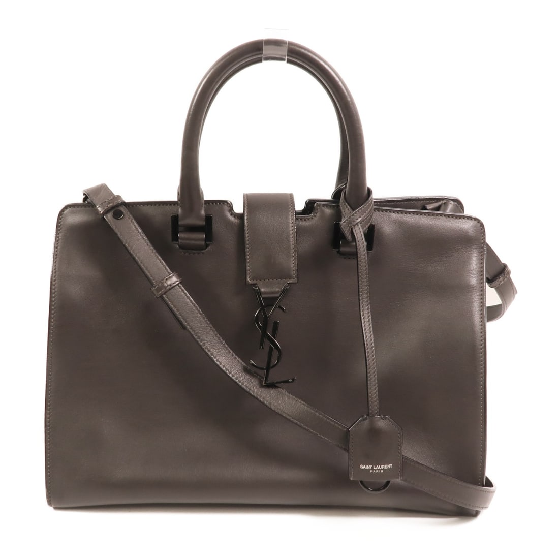 Saint Laurent Cabas Brown Calfskin Leather Convertible Shoulder Handbag (1 of 16)