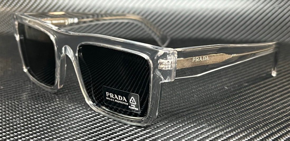 PRADA PR 19WS U4309T Crystal Grey Men's Sunglasses with Grey Lenses (1 of 4)