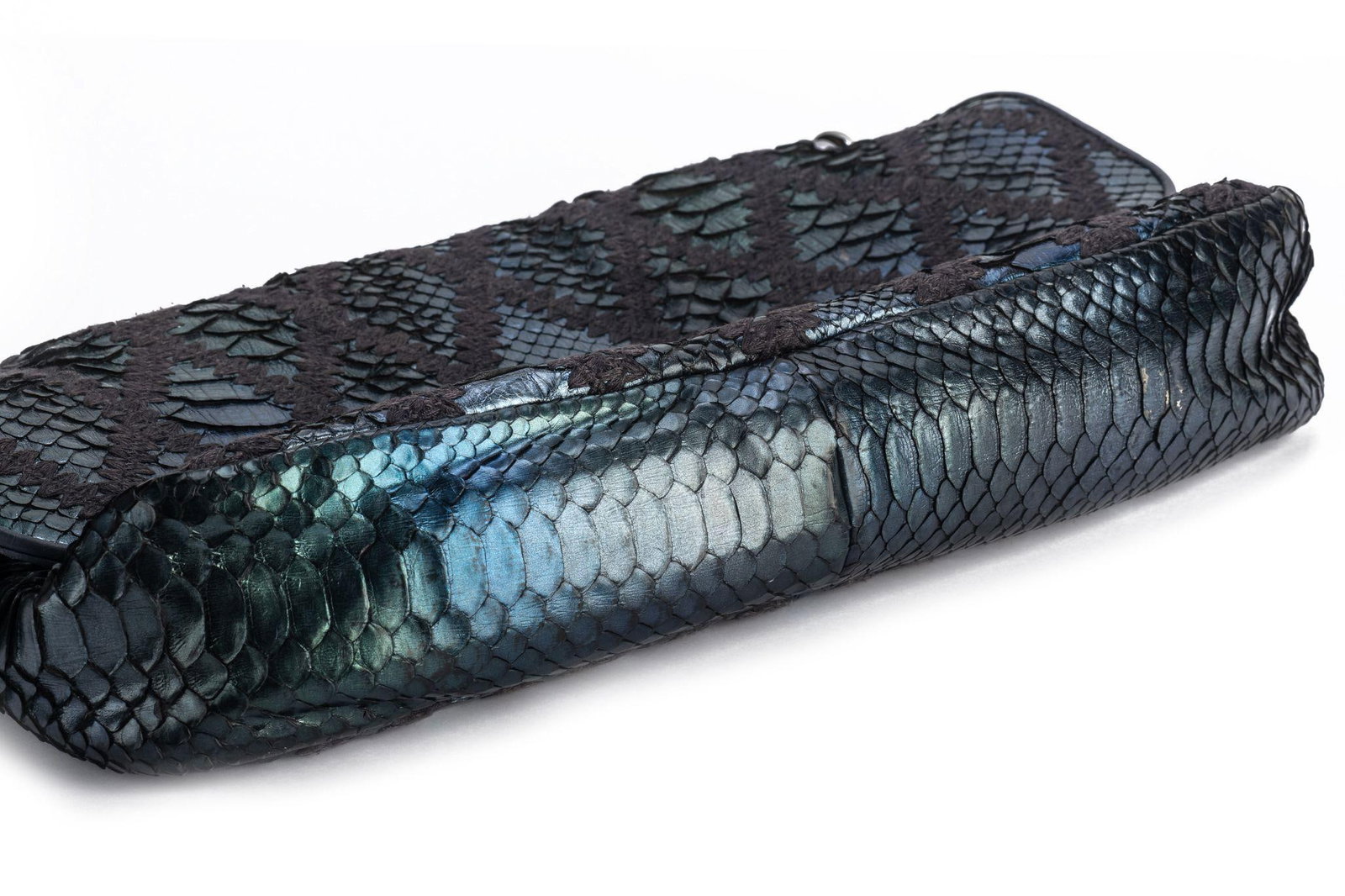 Chanel Maxi Python Bag Navy Blue Collection 11 Authentic - 5