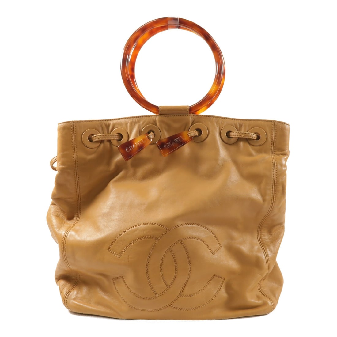 Brown Lambskin CHANEL Vintage Handbag with CC Logo (1 of 13)