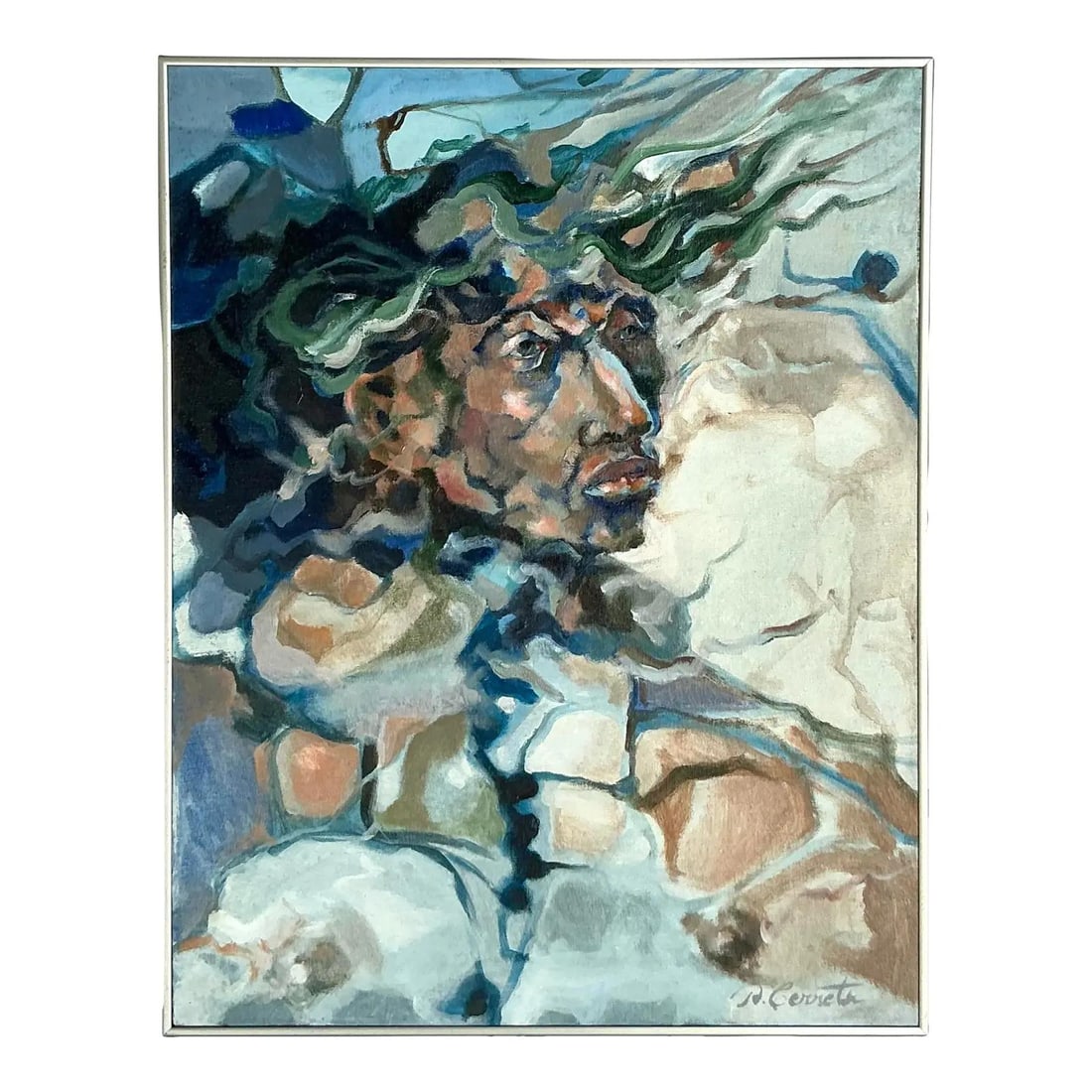 J M Costa Abstract Oil Portrait Painting on Canvas Framed 22.25 x 28.38 (1 of 7)