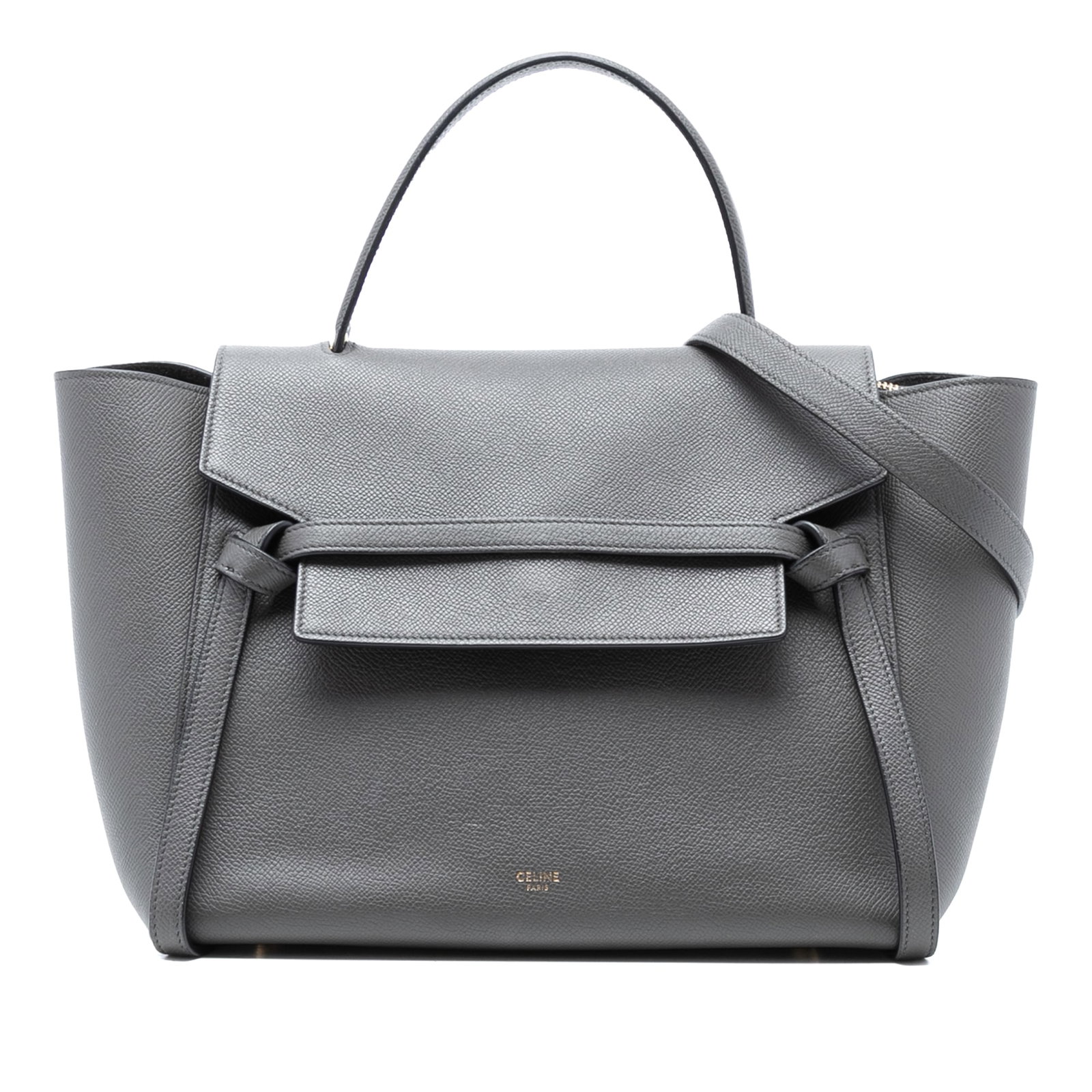 Celine Mini Belt Bag in Grained Calfskin Leather Gray (1 of 7)