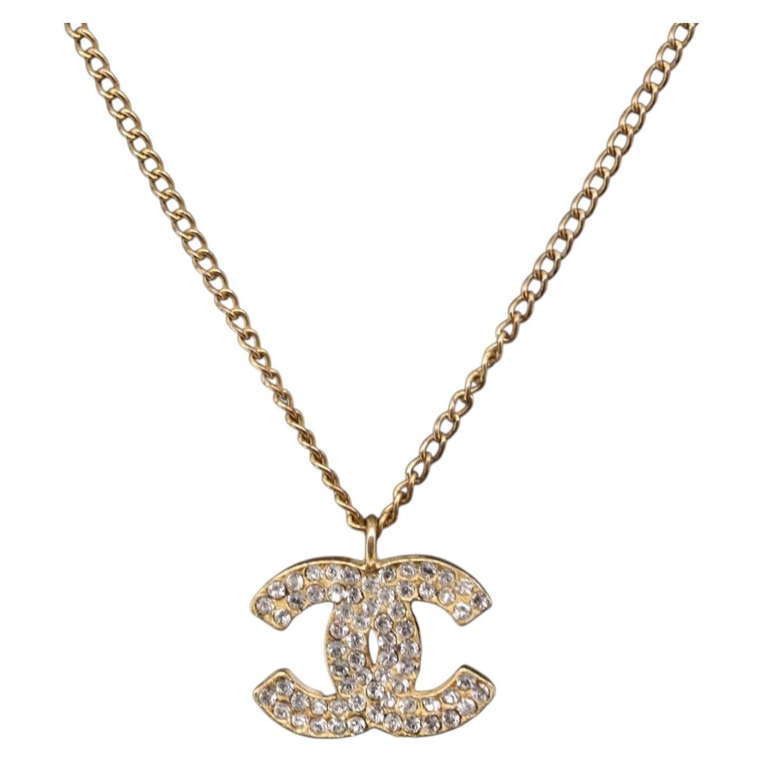 Gold Tone Metal Necklace by CHANEL with CC Logo and Box: Gold Tone Metal Necklace by CHANEL with CC Logo and Box This CHANEL necklace features a classic design crafted from metal with a gold tone finish. The piece is made in France and includes an iconic CC