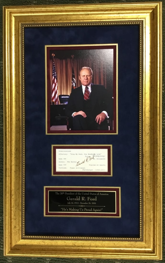 Gerald Ford Signed Document Custom Framed JSA Authentication (1 of 8)