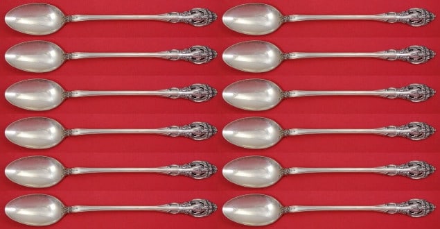 Gorham La Scala Sterling Silver Iced Tea Spoon Set 12 Pieces 7 3/4 Inch (1 of 5)