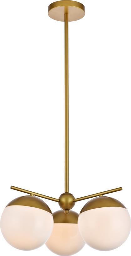 Elegant Lighting Eclipse UL-Listed Brass Milk Pendant Light 21" (1 of 1)