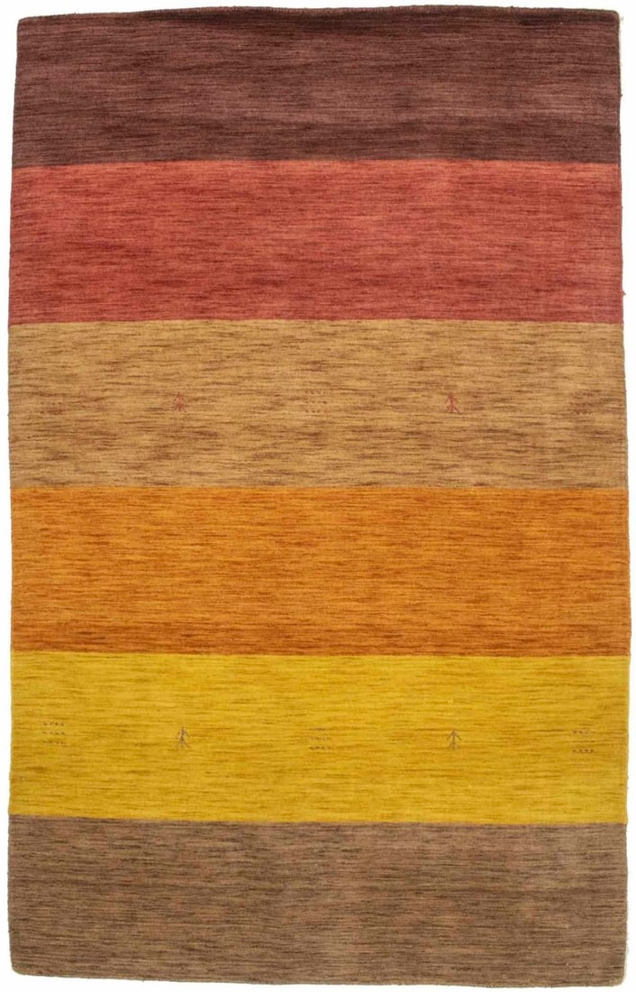 5x8 Wool Hand-Loomed Striped Area Rug for Kids Room Modern Multicolor (1 of 13)