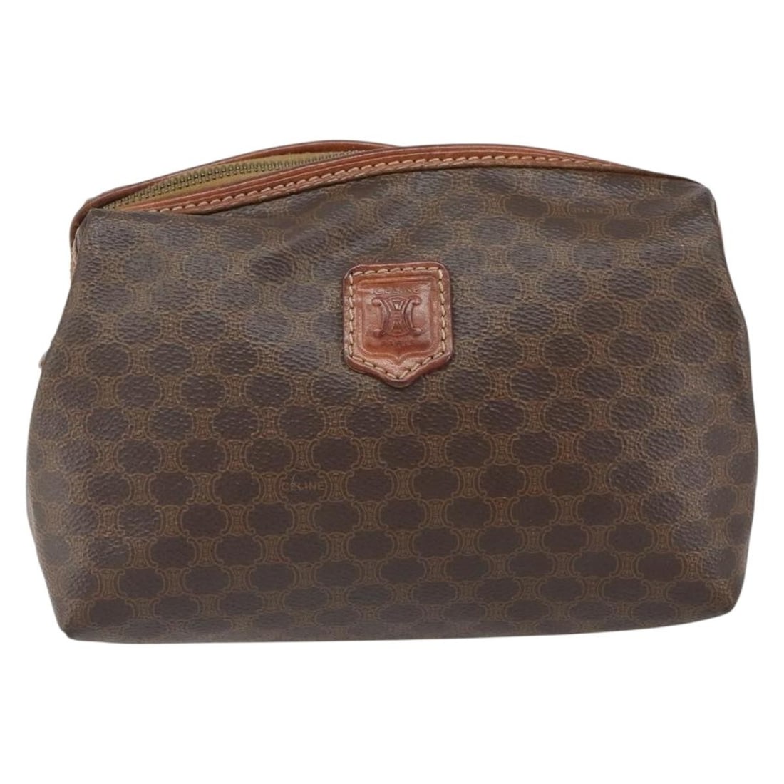 Celine Macadam Brown Canvas Leather Pochette Bag Italy: Celine Macadam Brown Canvas Leather Pochette Bag Italy This Celine Macadam Pochette is crafted from brown canvas with leather accents. Designed for women, it features a compact silhouette and classic