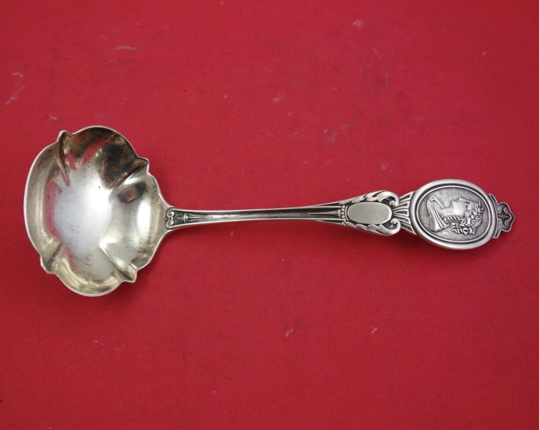 John H Westervelt Medallion Sterling Silver Gravy Ladle 7.75 Inches (1 of 2)