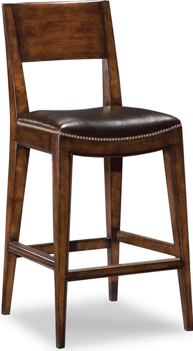 Woodbridge Cashiers Bar Stool Cocoa Leather Finish 46H (1 of 1)