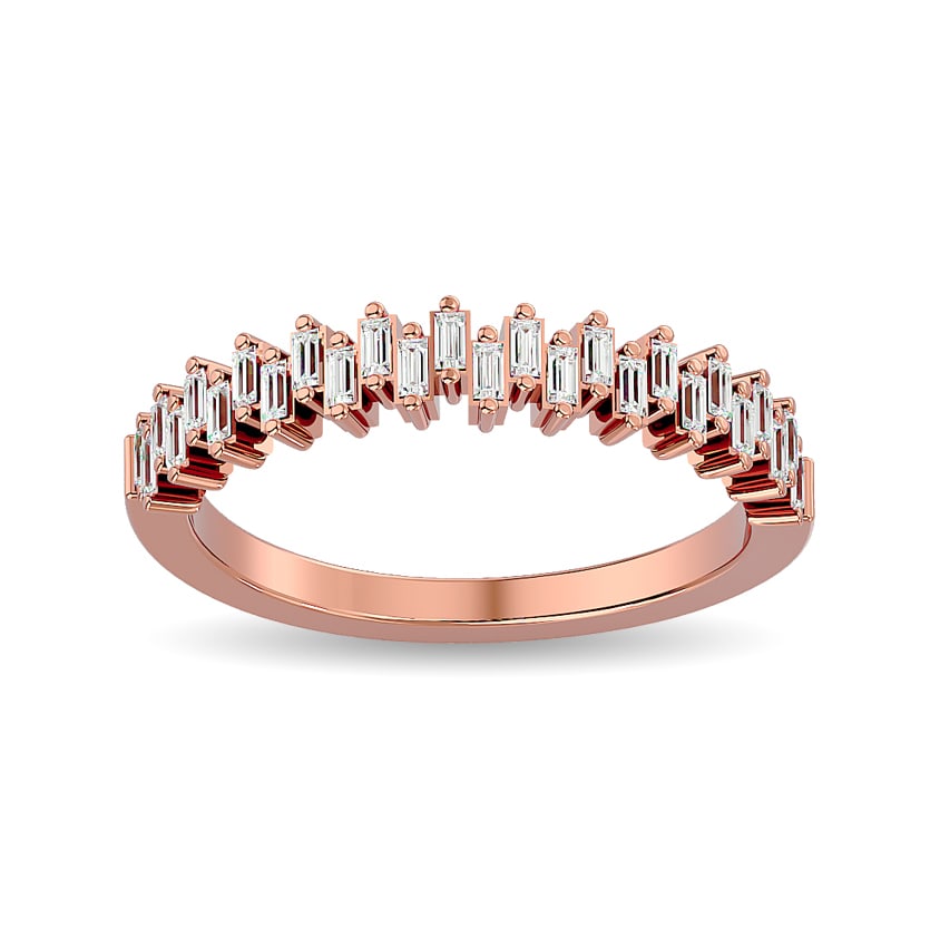 Diamond Ladies Band 1/4 Ct.tw in 14K Rose Gold: Diamond Ladies Band 1/4 Ct.tw in 14K Rose Gold 14k Rose Gold Stone Color: Gh Stone Clarity: I1 Each ring is presented in standard size 6.5. Complimentary resizing is available between sizes 510 (in 1/