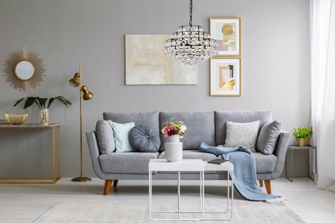 Savannah 5-Light Black Pendant Chandelier With Clear Royal Cut Crystal Balls (1 of 9)