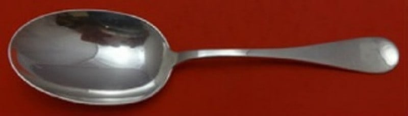 Tiffany & Co King William Sterling Silver Vegetable Spoon 8.5": Tiffany & Co King William Sterling Silver Vegetable Spoon 8.5" This exquisite vegetable serving spoon is crafted by Tiffany & Co. in the elegant King William pattern, also known as Antique. Made from