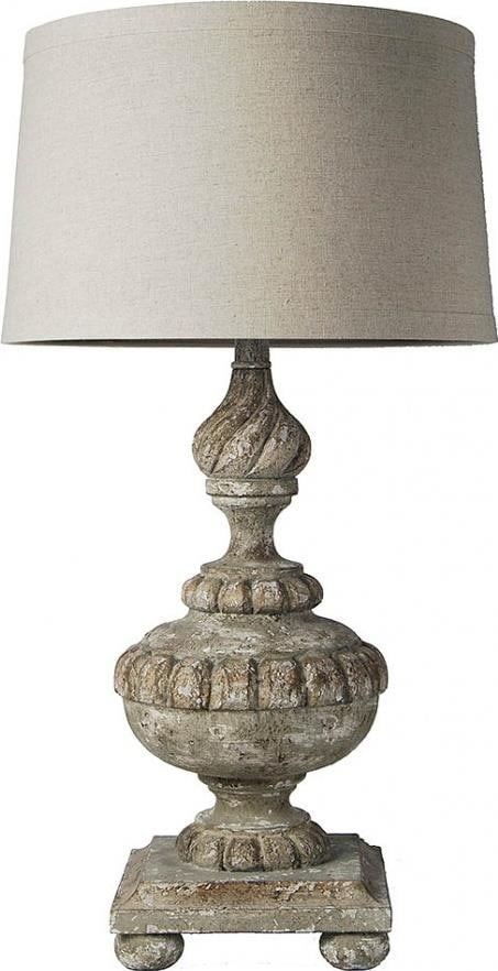 Provence Home Antique Style Table Lamp with Hand-Carved Shade (1 of 1)