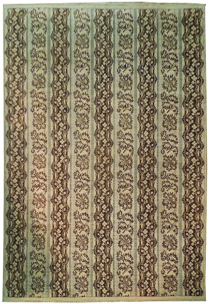 9 x 11.9 Hand-Knotted Brown Vegetable Dyed Chobi Area Rug (1 of 7)