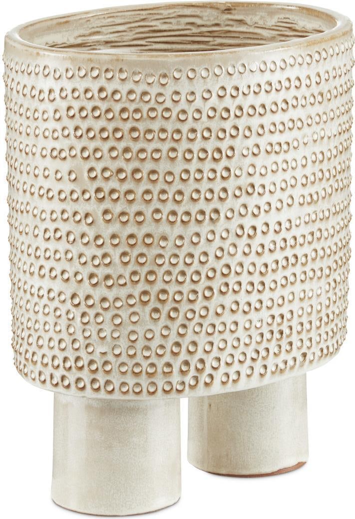 Currey Tula Hand-Thrown Ceramic Bowl Ivory Craftsman Style 12.5H (1 of 3)