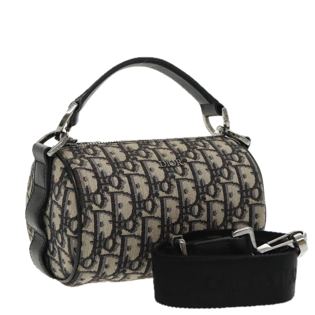 Blue Trotter Canvas Oblique Shoulder Bag by Christian Dior with Strap (1 of 18)