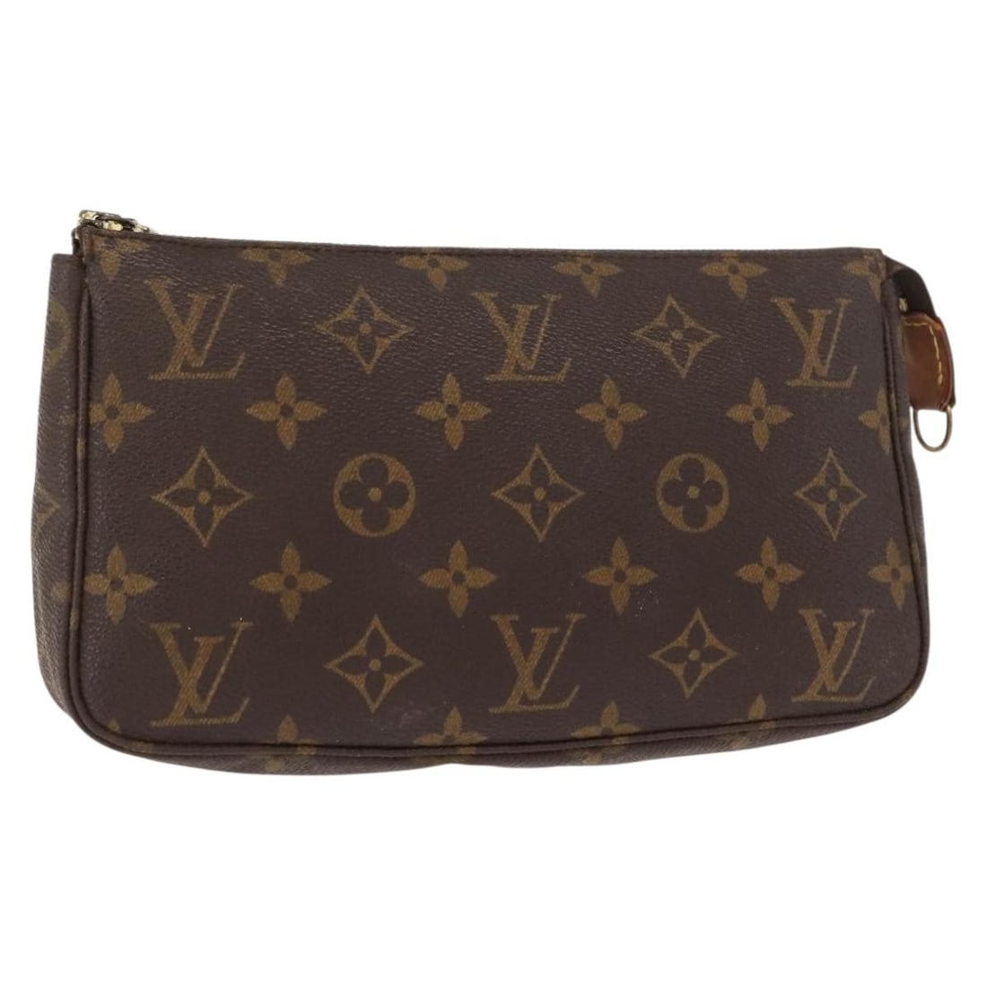 Monogram Canvas Louis Vuitton Pochette Accessoires NM Brown: Monogram Canvas Louis Vuitton Pochette Accessoires NM Brown This Louis Vuitton Pochette Accessoires NM for females features the classic brown Monogram canvas. It offers a compact design with a rectang