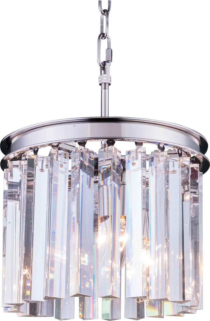 Elegant Lighting Polished Nickel Sydney Pendant Lamp Royal-Cut Crystal (1 of 1)