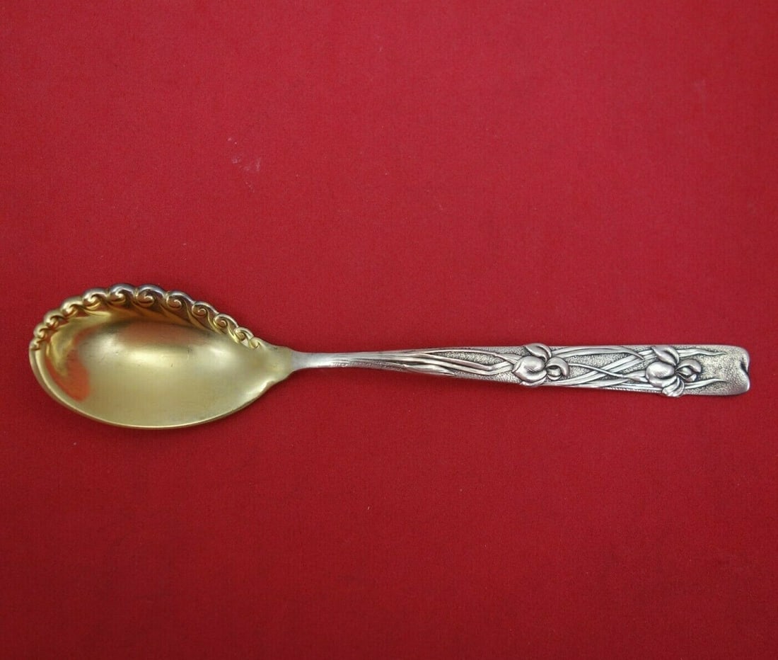Tiffany and Co Vine Sterling Silver Sorbet Spoon Iris Motif 5 1/4 inch (1 of 4)