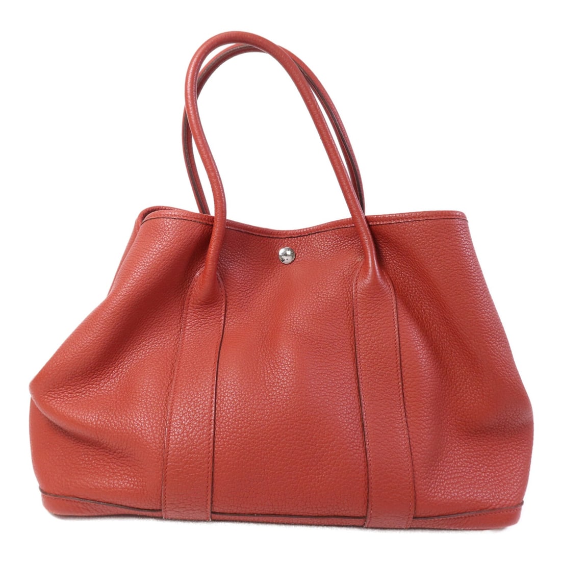 Hermes Garden Party PM Orange Calfskin Tote with Palladium Hardware (1 of 17)