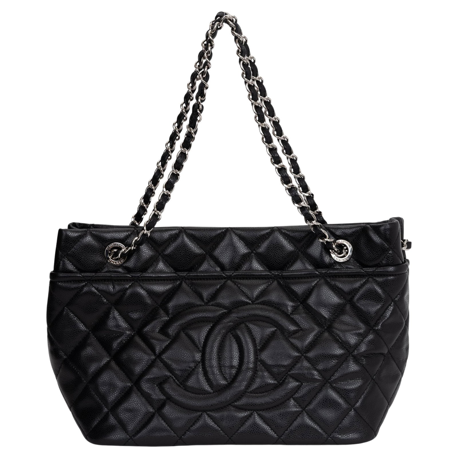 Chanel CC Diamond Quilted Caviar Leather Tote Bag Collection 17 (1 of 9)
