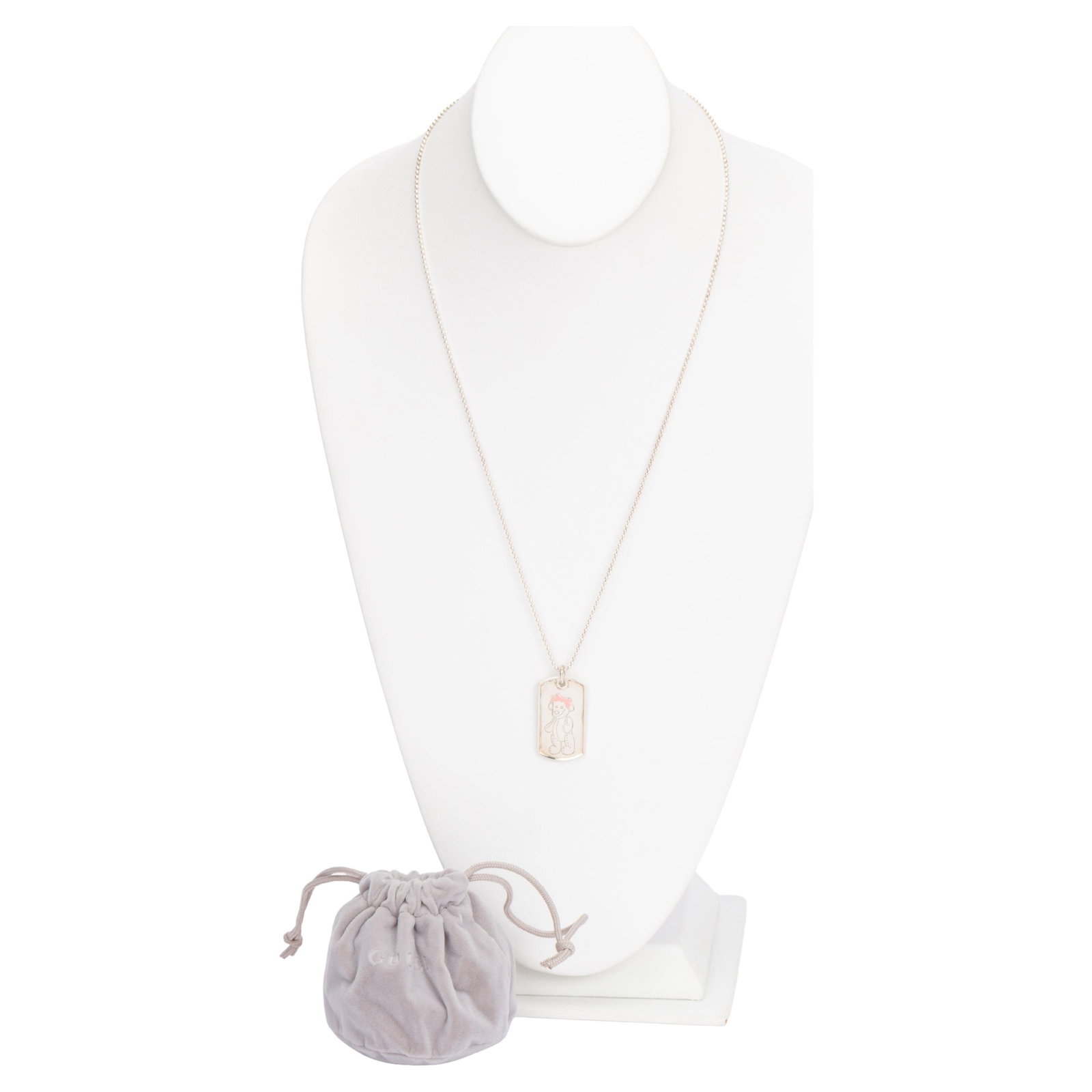 Gucci Sterling Silver Teddy Bear Pendant Necklace 2020 Italy (1 of 5)