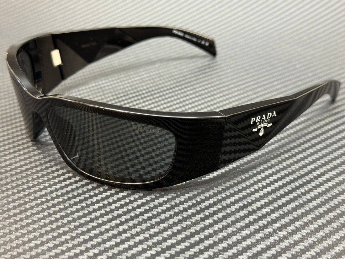PRADA PR A14S 1AB5S0 Black Sunglasses with Dark Grey Lenses (1 of 5)
