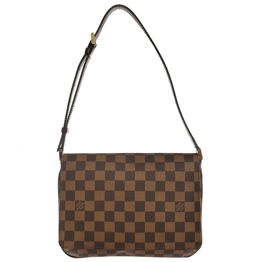 Louis Vuitton Musette Tango Damier Canvas Short Shoulder Bag N51255: Louis Vuitton Musette Tango Damier Canvas Short Shoulder Bag N51255 This Louis Vuitton Musette Tango shoulder bag features the iconic Damier canvas leather in a brown check pattern. It has a medium si