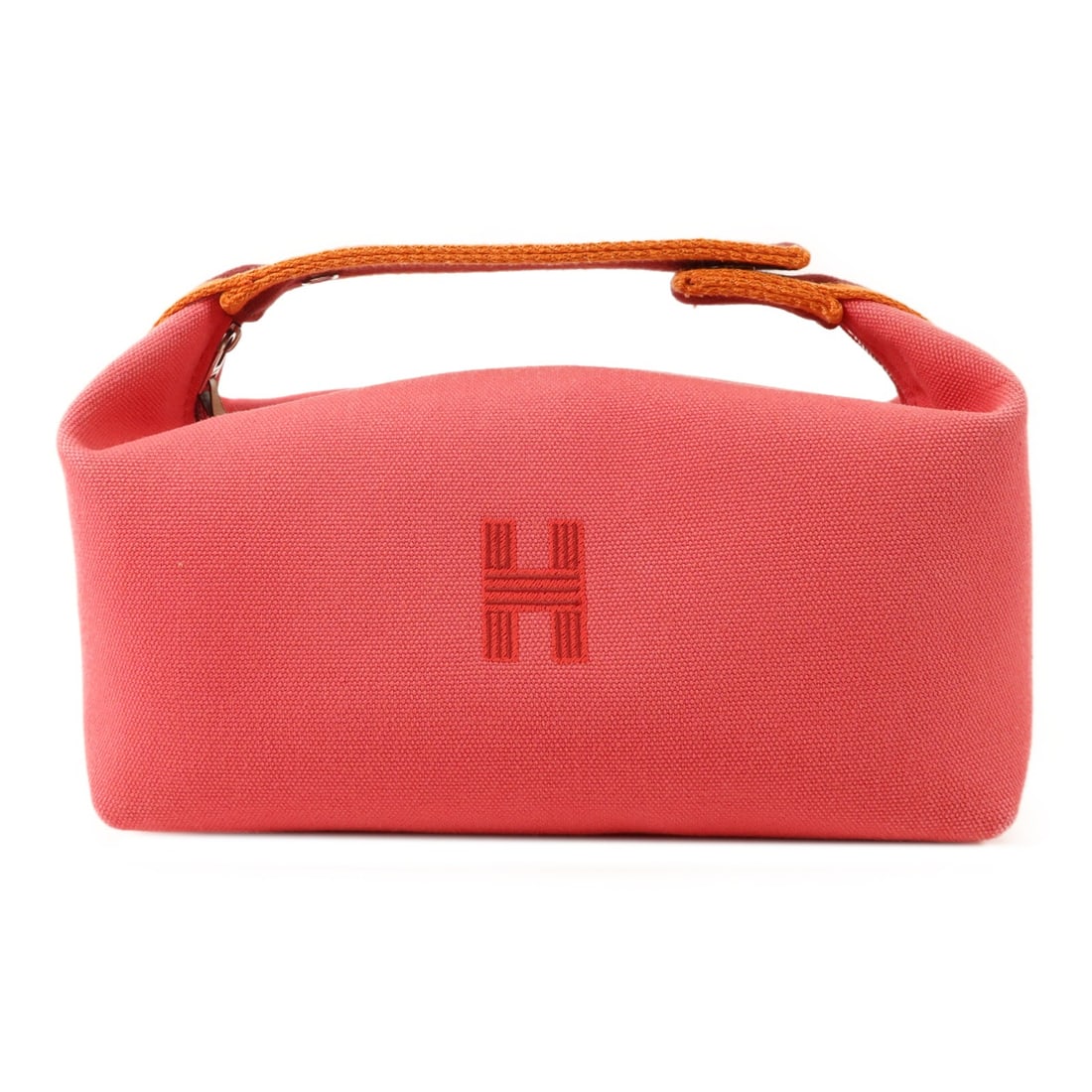 Hermes Bride-a-Brac PM Pink Canvas Handbag with Palladium Hardware (1 of 15)