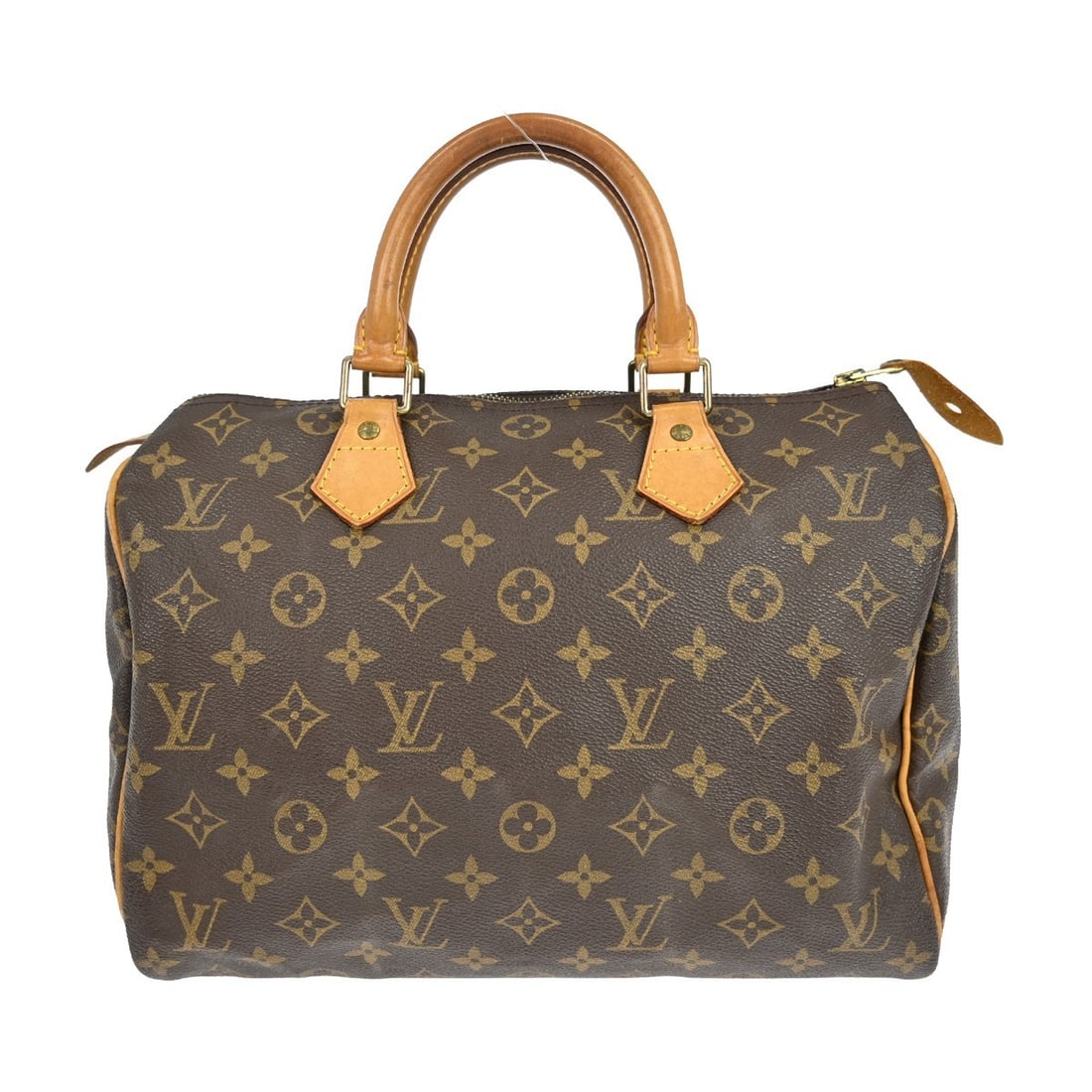 Louis Vuitton Speedy 30 Monogram Canvas Satchel Bag Brown Leather Handles (1 of 15)