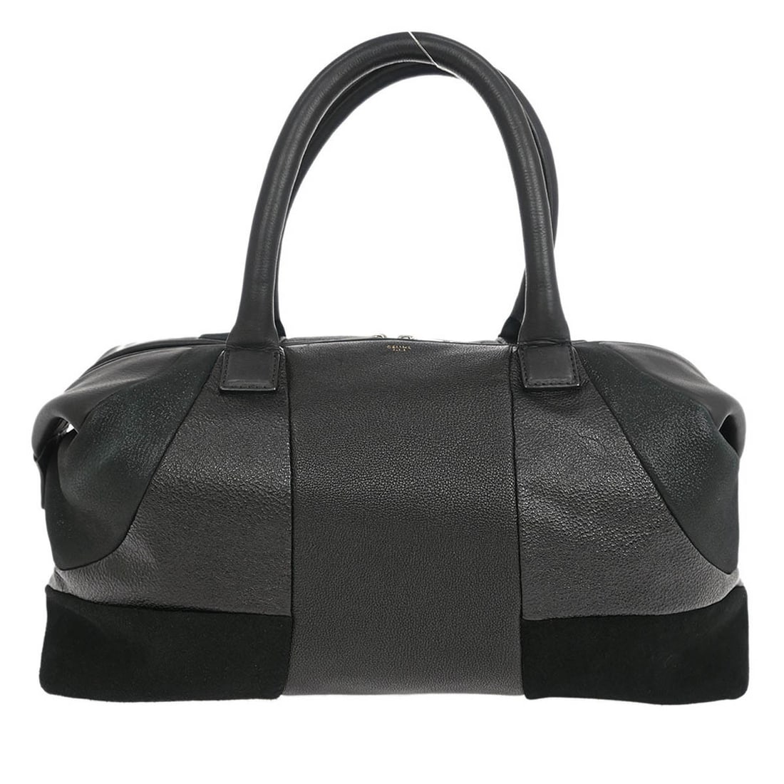 Celine Black Suede Leather Duffle Handbag Italy (1 of 10)
