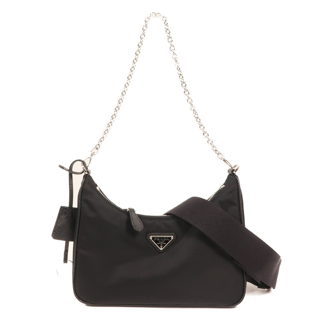 Prada Re-Edition 2005 Black Nylon Shoulder Bag with Silver Hardware 1BH204 (1 of 17)