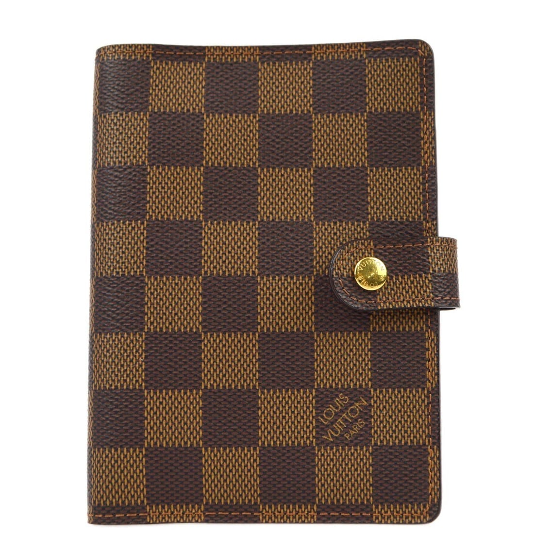 Louis Vuitton Damier Canvas Brown Agenda PM Notebook Cover: Louis Vuitton Damier Canvas Brown Agenda PM Notebook Cover This Louis Vuitton Damier Agenda PM notebook cover features the brand's iconic brown Damier canvas design. Crafted for women, it combines ele