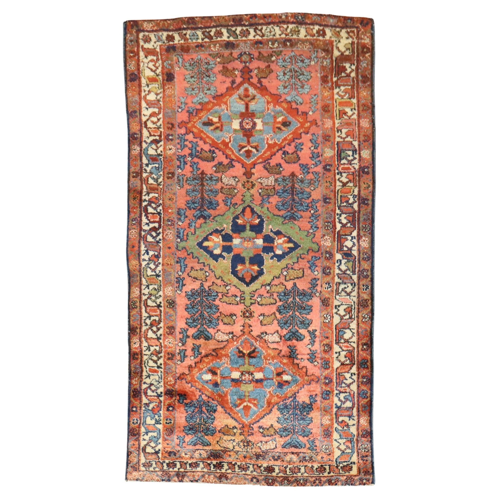 Unique Persian Hamedan Antique Wool Rug 20th Century 37x74 (1 of 7)